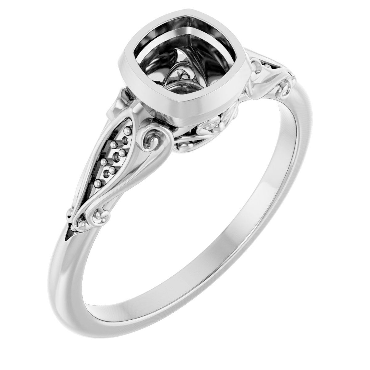 Bezel-Set Accented Engagement Ring