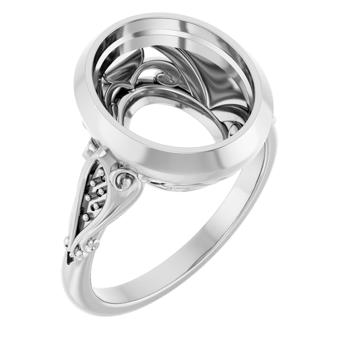 Bezel-Set Accented Engagement Ring