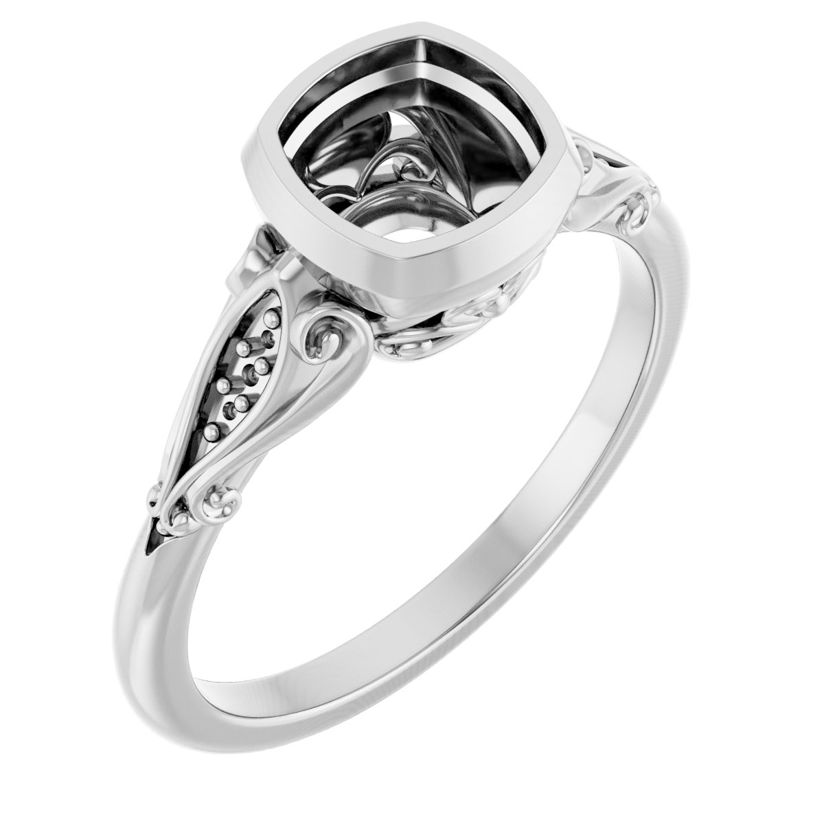 Bezel-Set Accented Engagement Ring