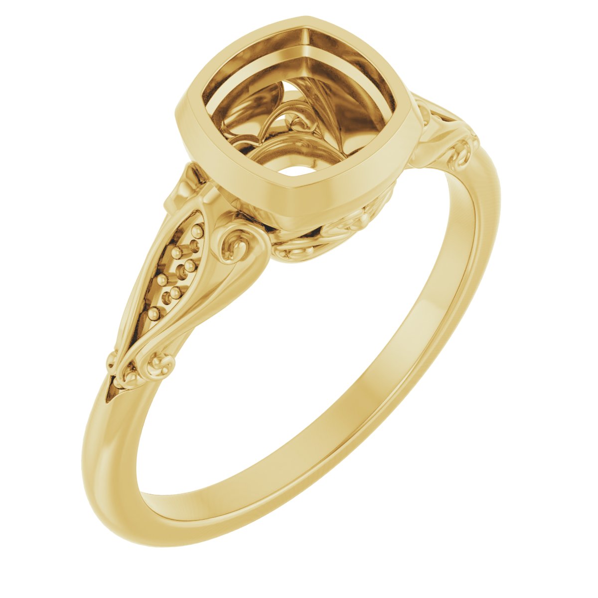 Bezel-Set Accented Engagement Ring