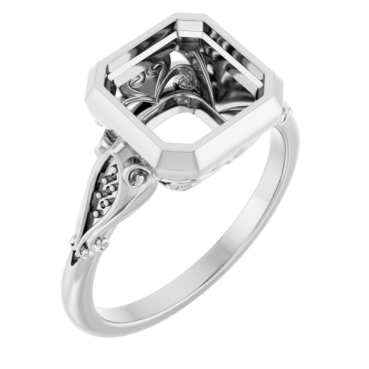 Bezel-Set Accented Engagement Ring