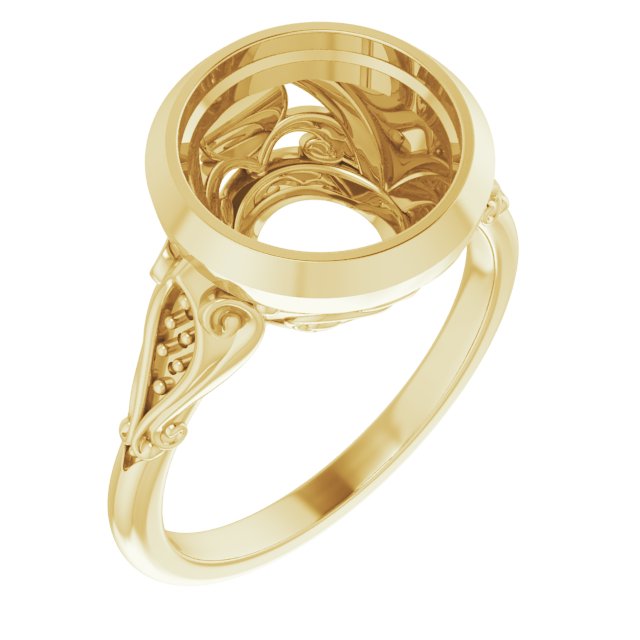 Bezel-Set Accented Engagement Ring