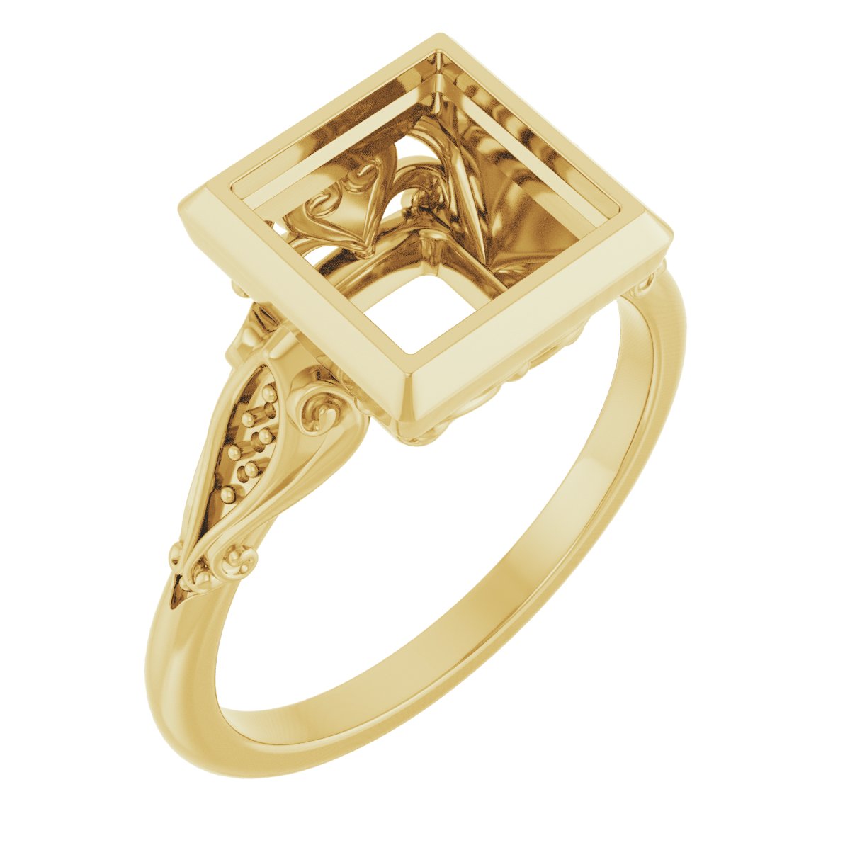 Bezel-Set Accented Engagement Ring