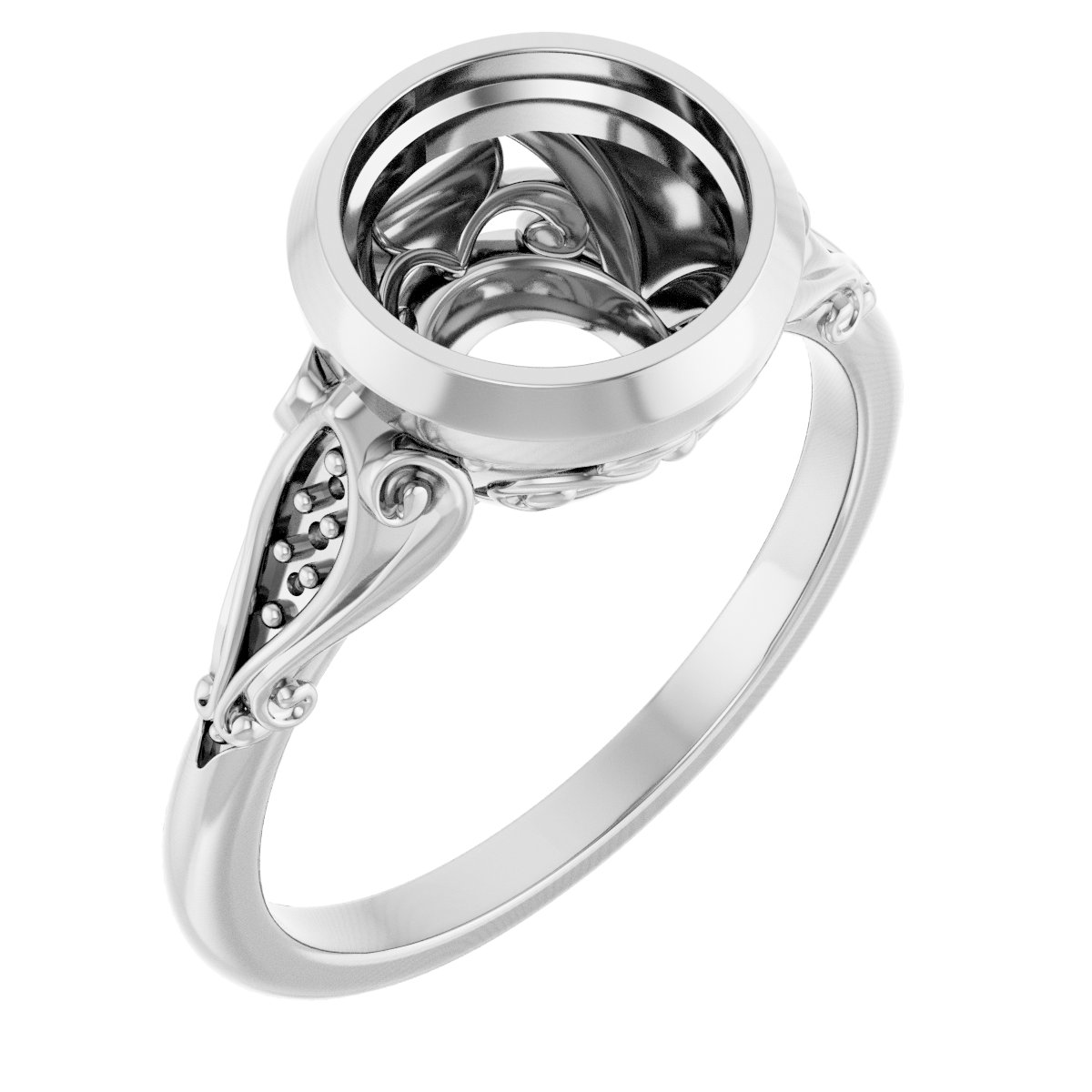 Bezel-Set Accented Engagement Ring