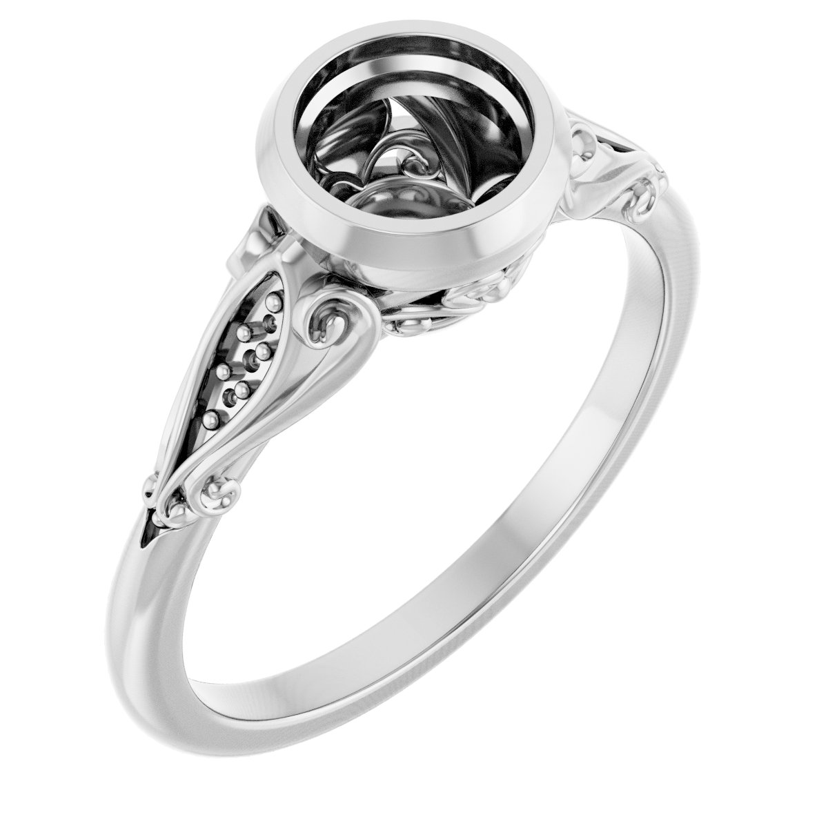 Bezel-Set Accented Engagement Ring