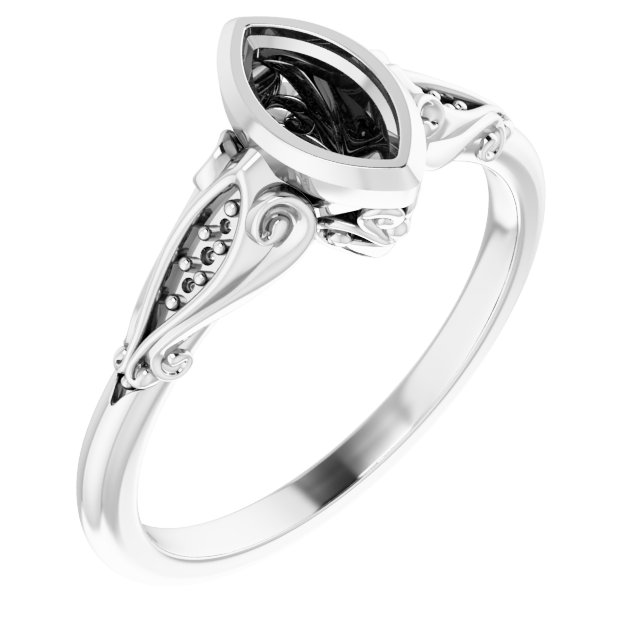 Bezel-Set Accented Engagement Ring