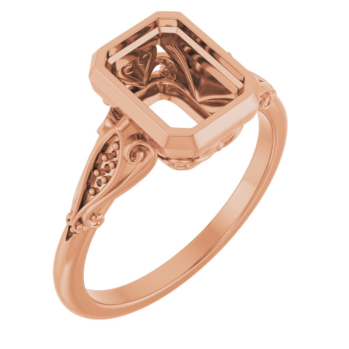 Bezel-Set Accented Engagement Ring