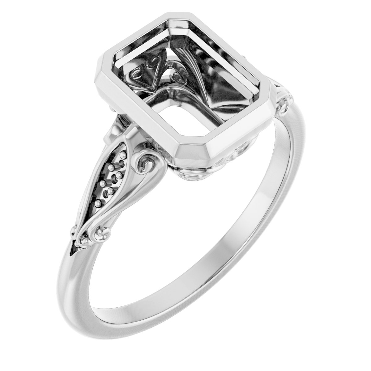 Bezel-Set Accented Engagement Ring