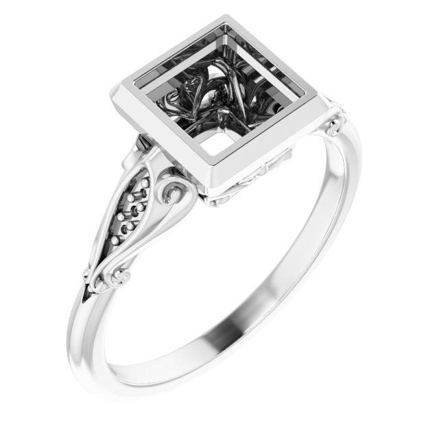 Bezel-Set Accented Engagement Ring