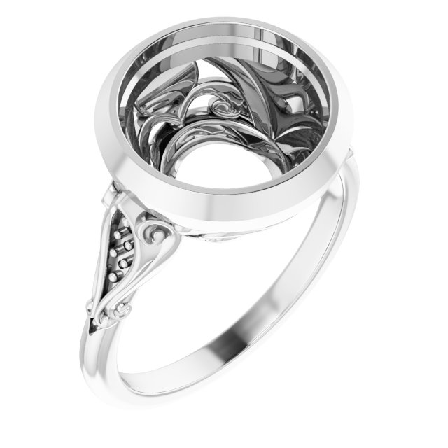 Bezel-Set Accented Engagement Ring