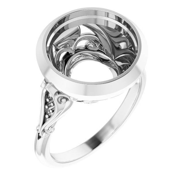 Bezel-Set Accented Engagement Ring