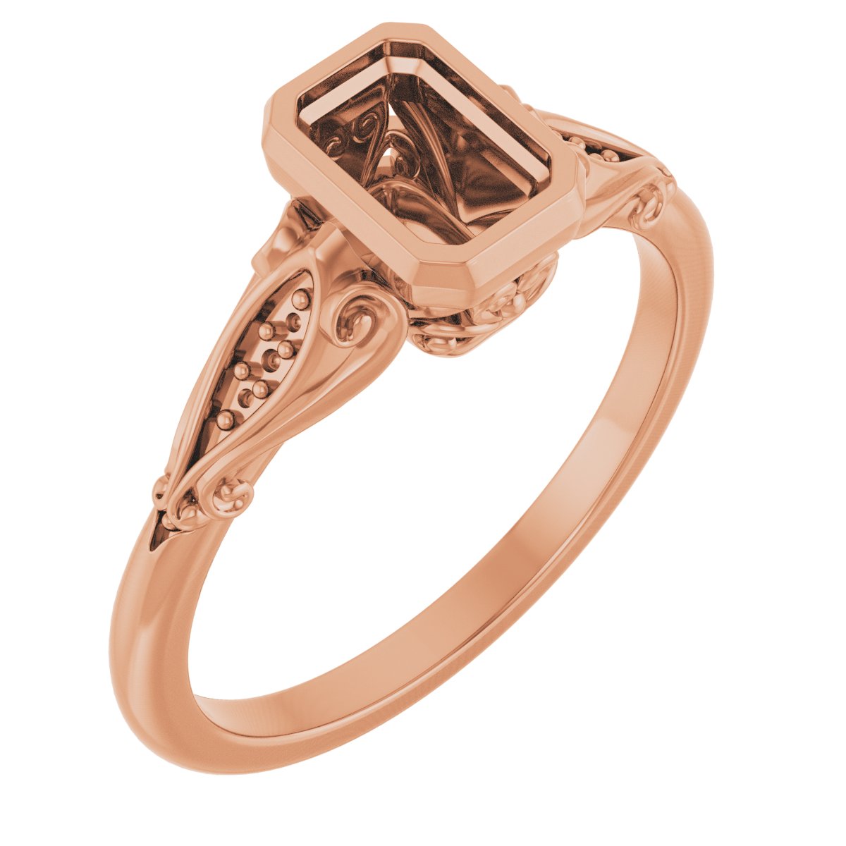Bezel-Set Accented Engagement Ring