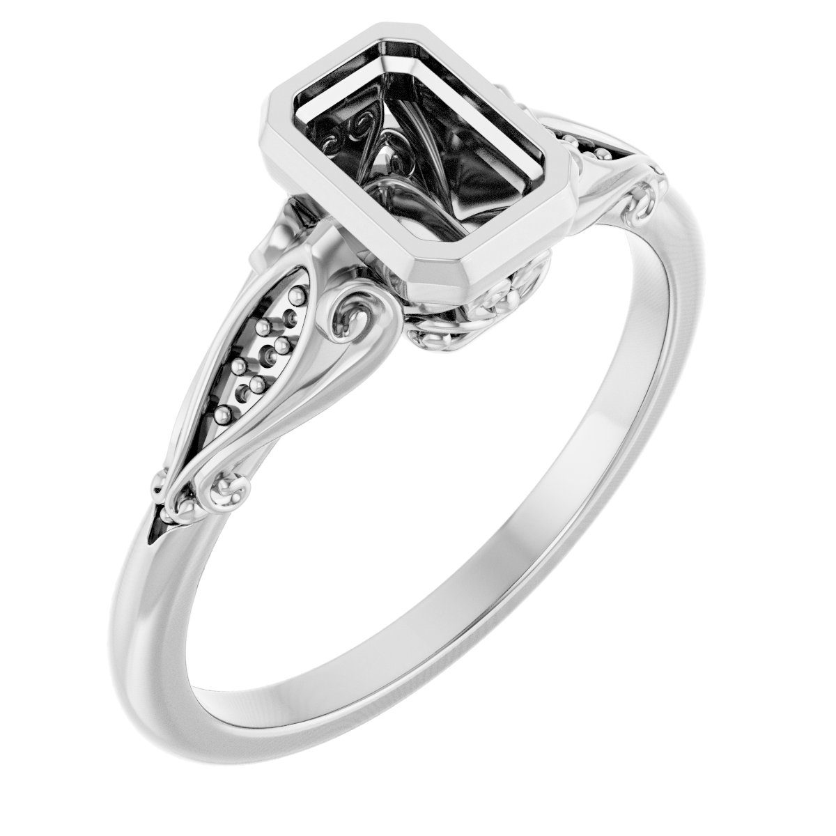 Bezel-Set Accented Engagement Ring
