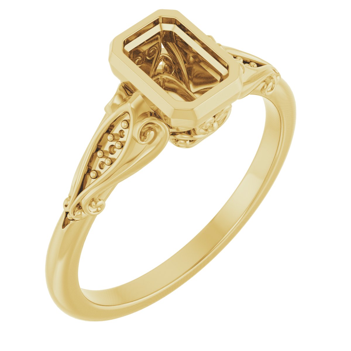 Bezel-Set Accented Engagement Ring