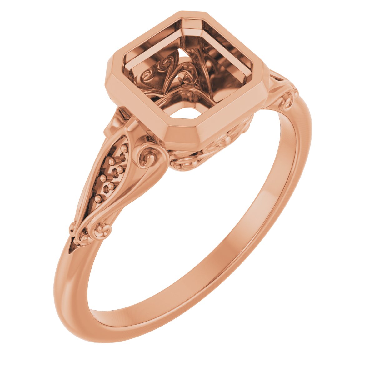Bezel-Set Accented Engagement Ring