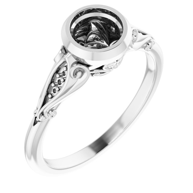 Bezel-Set Accented Engagement Ring