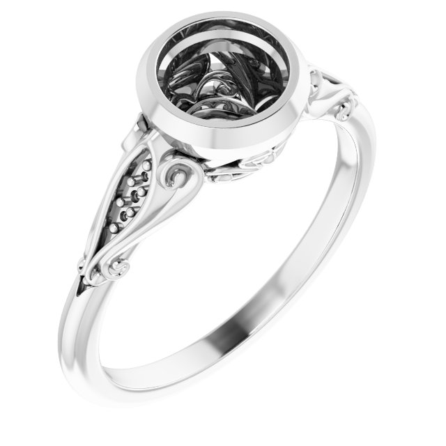 Bezel-Set Accented Engagement Ring