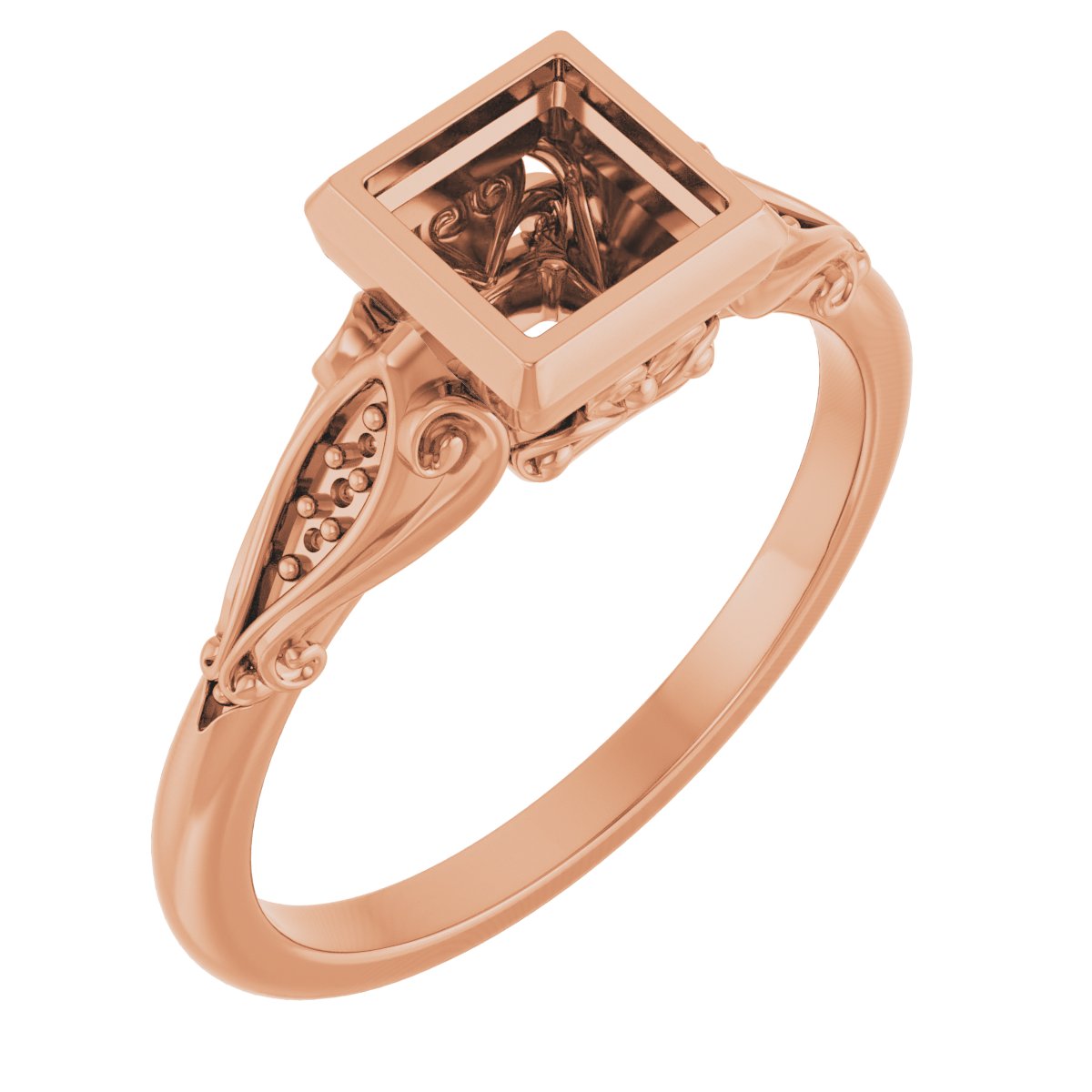 Bezel-Set Accented Engagement Ring