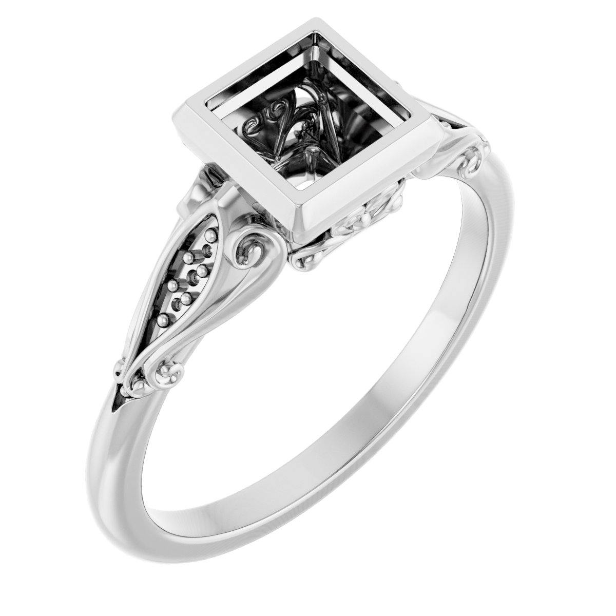 Bezel-Set Accented Engagement Ring