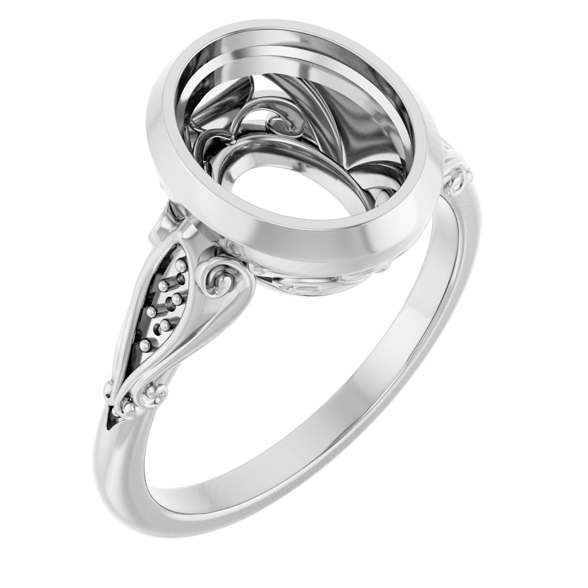 Bezel-Set Accented Engagement Ring