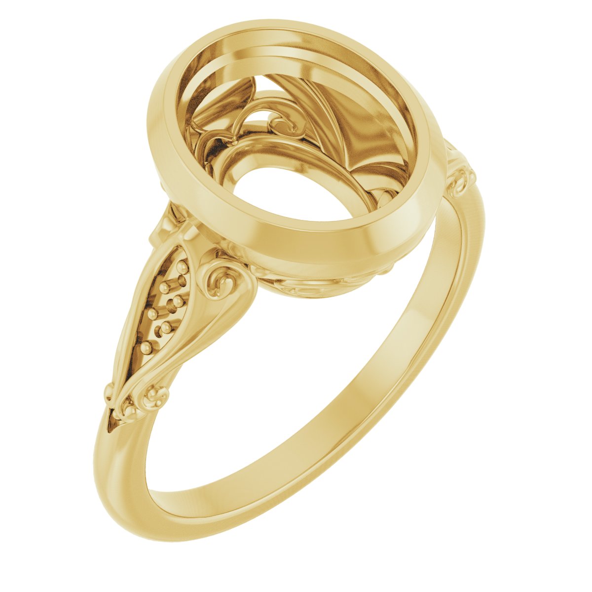 Bezel-Set Accented Engagement Ring
