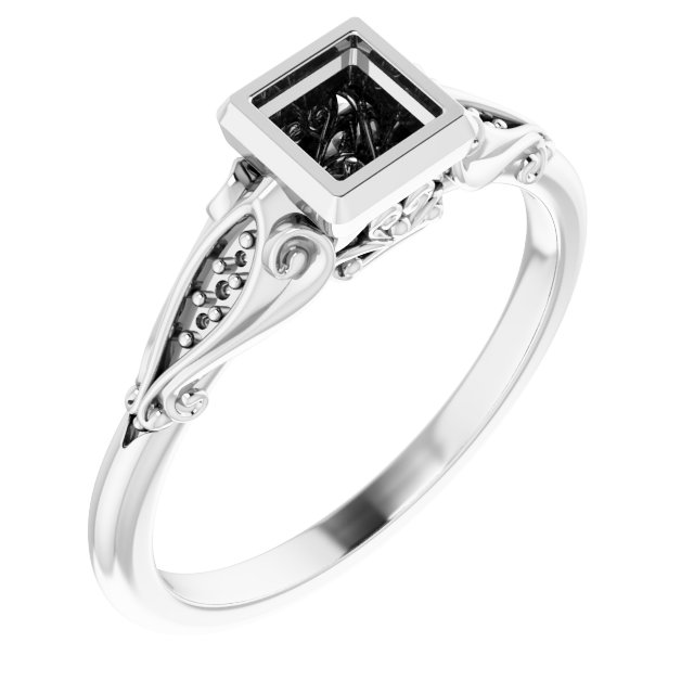 Bezel-Set Accented Engagement Ring