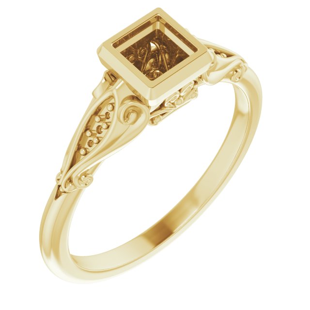 Bezel-Set Accented Engagement Ring