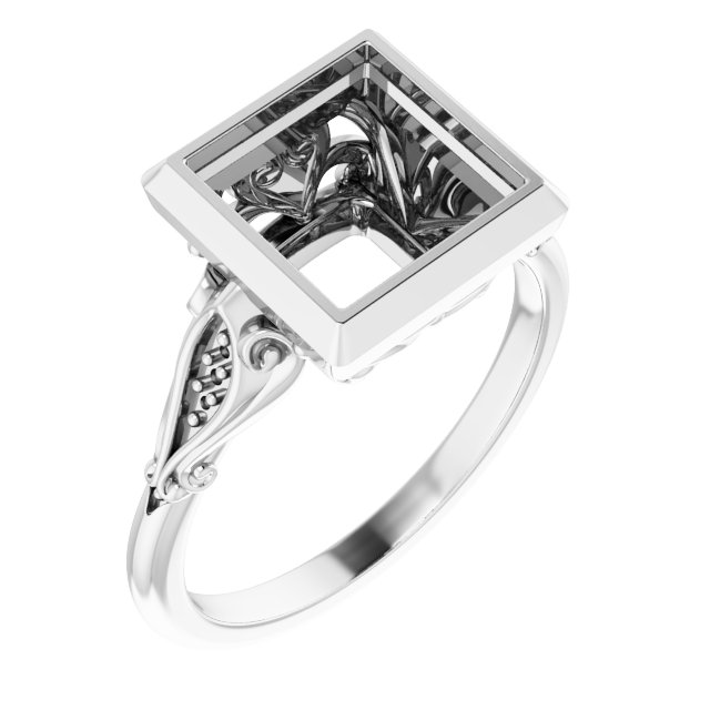 Bezel-Set Accented Engagement Ring