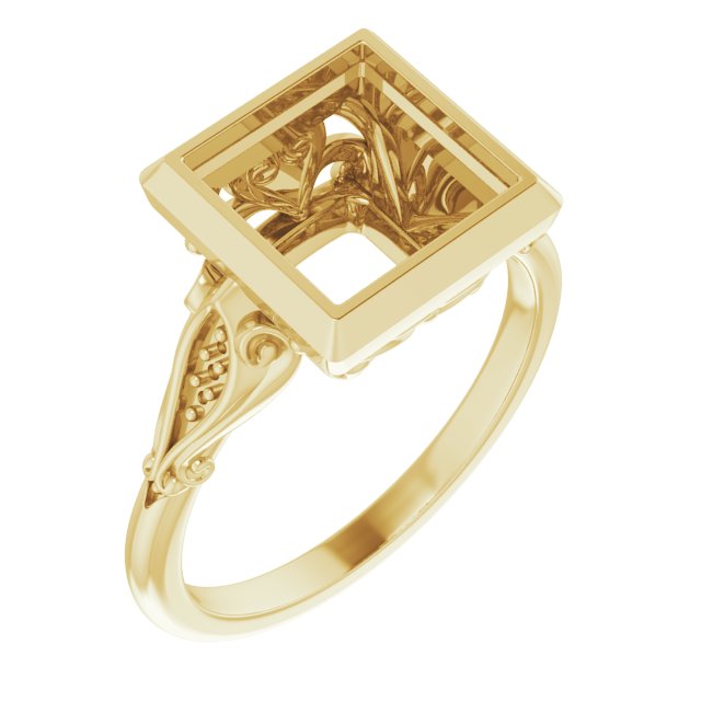 Bezel-Set Accented Engagement Ring
