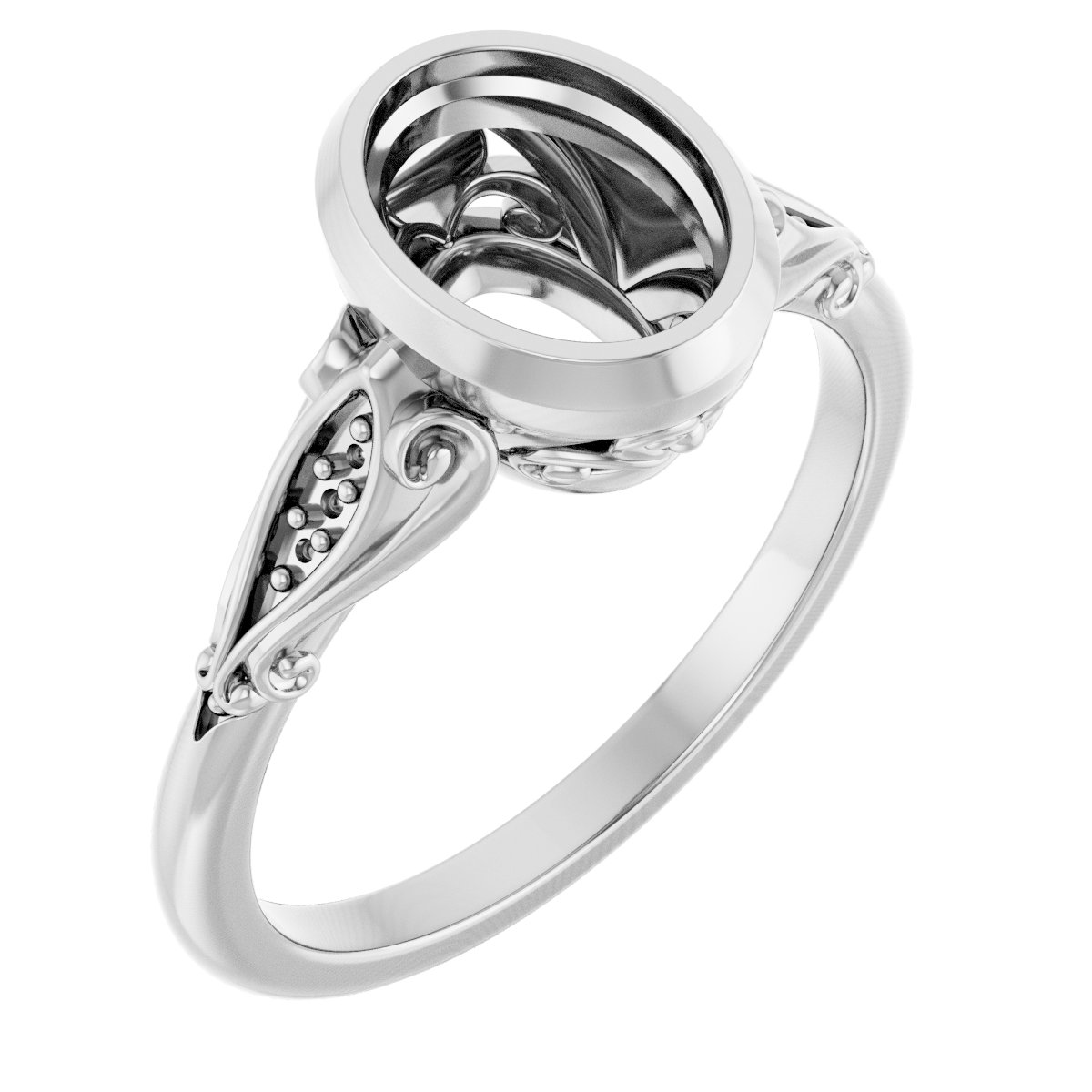 Bezel-Set Accented Engagement Ring