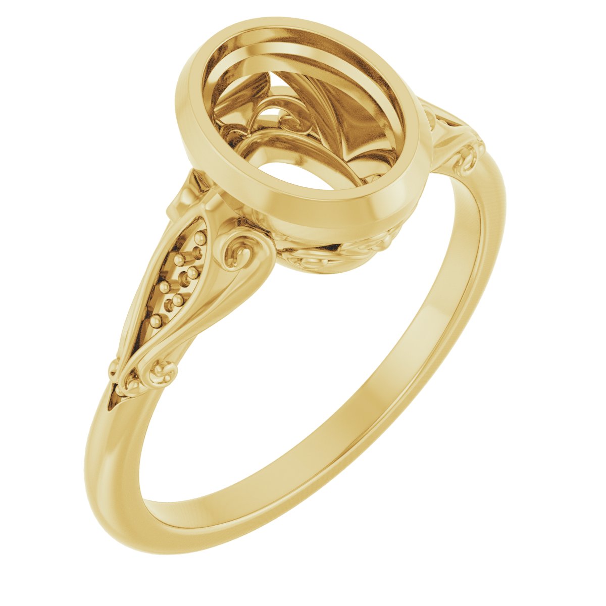 Bezel-Set Accented Engagement Ring