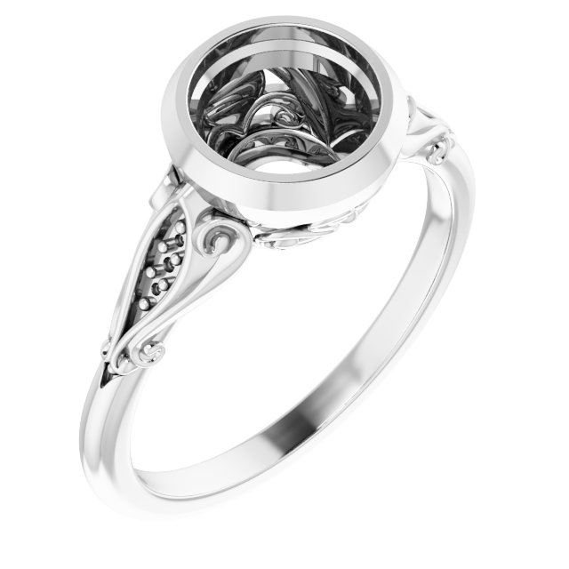 Bezel-Set Accented Engagement Ring