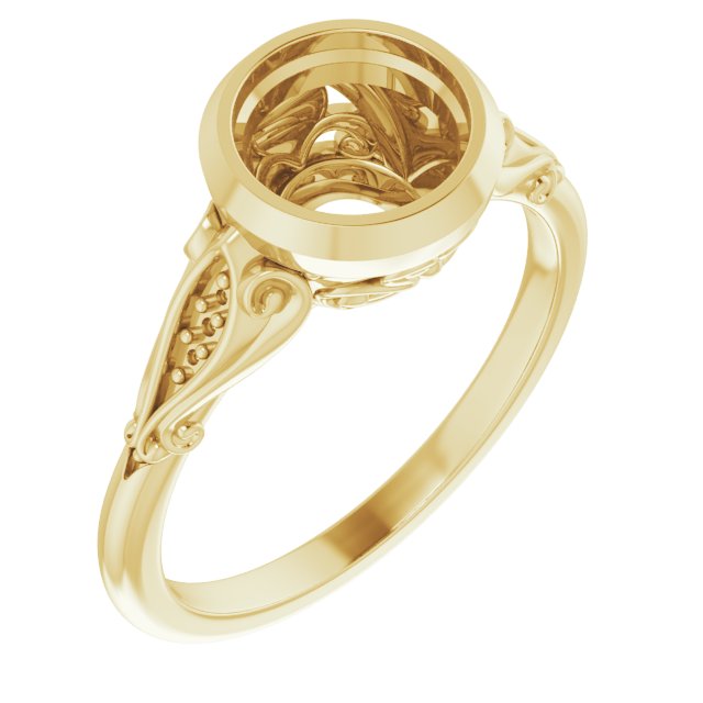 Bezel-Set Accented Engagement Ring
