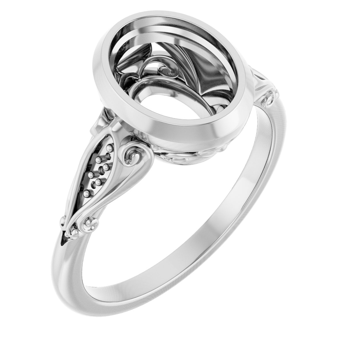Bezel-Set Accented Engagement Ring
