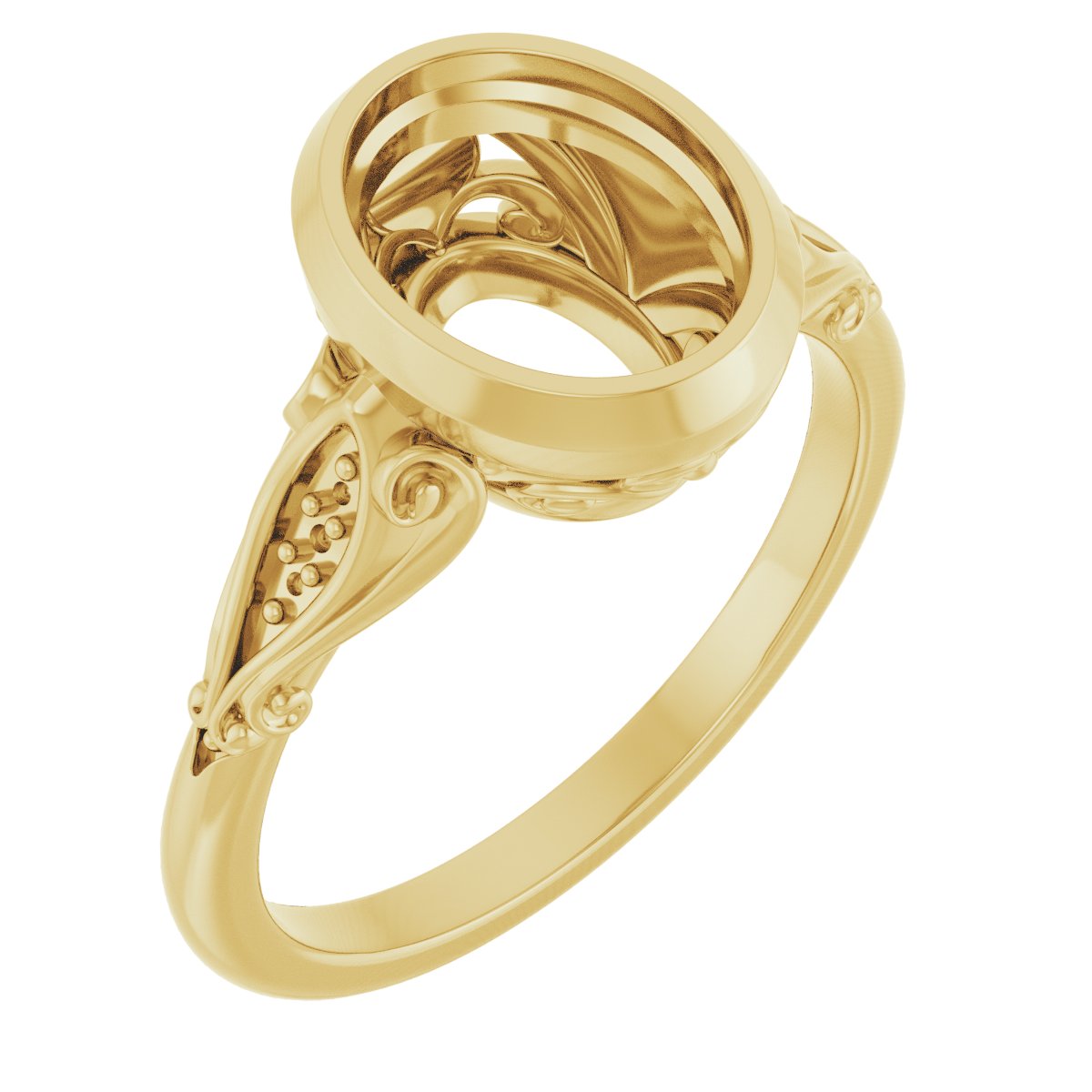 Bezel-Set Accented Engagement Ring