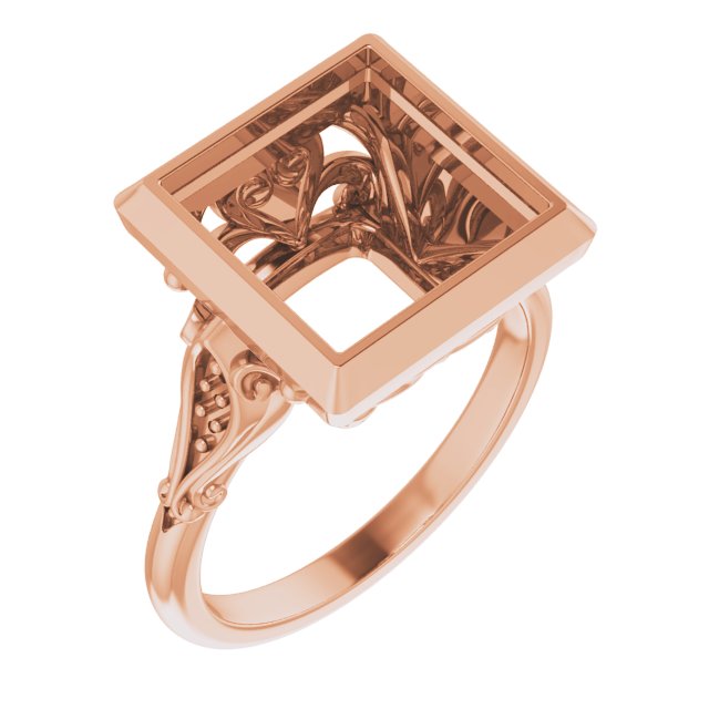Bezel-Set Accented Engagement Ring