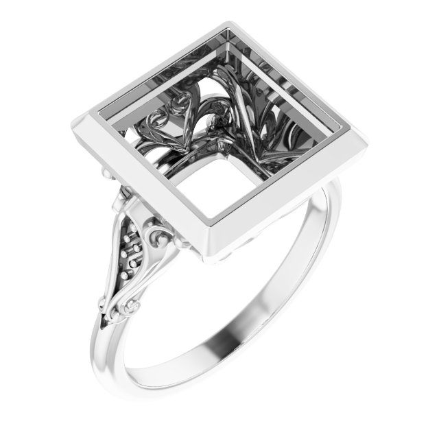 Bezel-Set Accented Engagement Ring