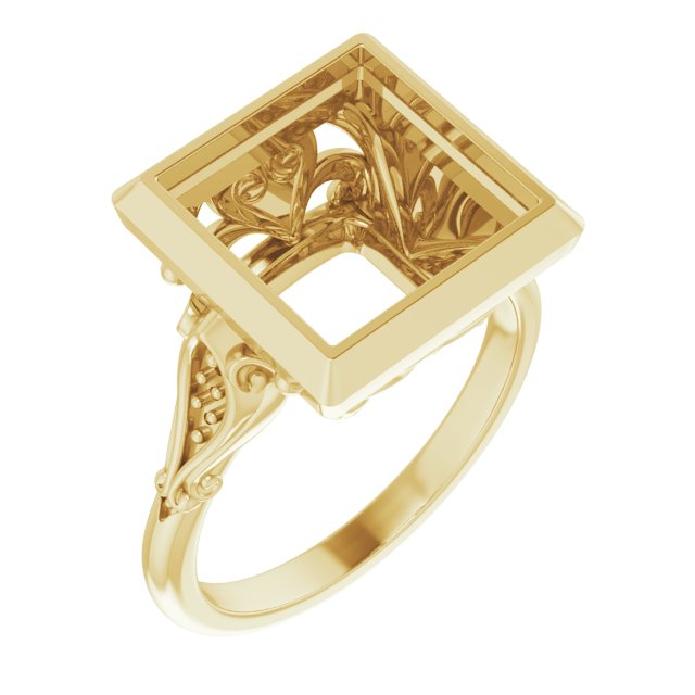 Bezel-Set Accented Engagement Ring