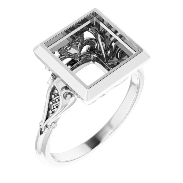 Bezel-Set Accented Engagement Ring