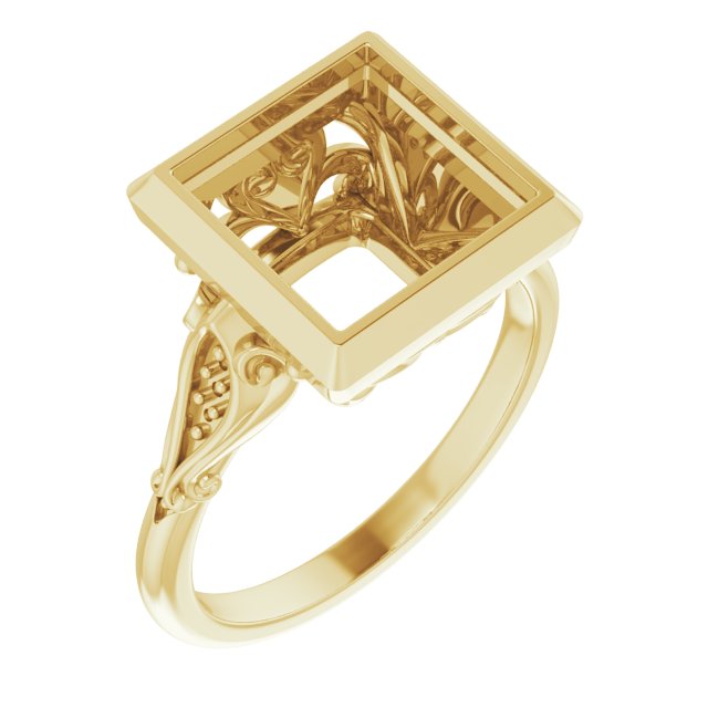 Bezel-Set Accented Engagement Ring