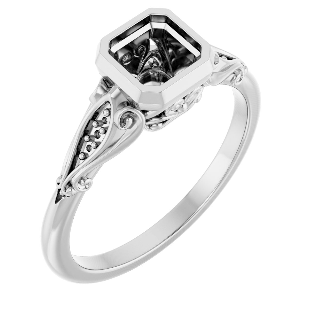 Bezel-Set Accented Engagement Ring