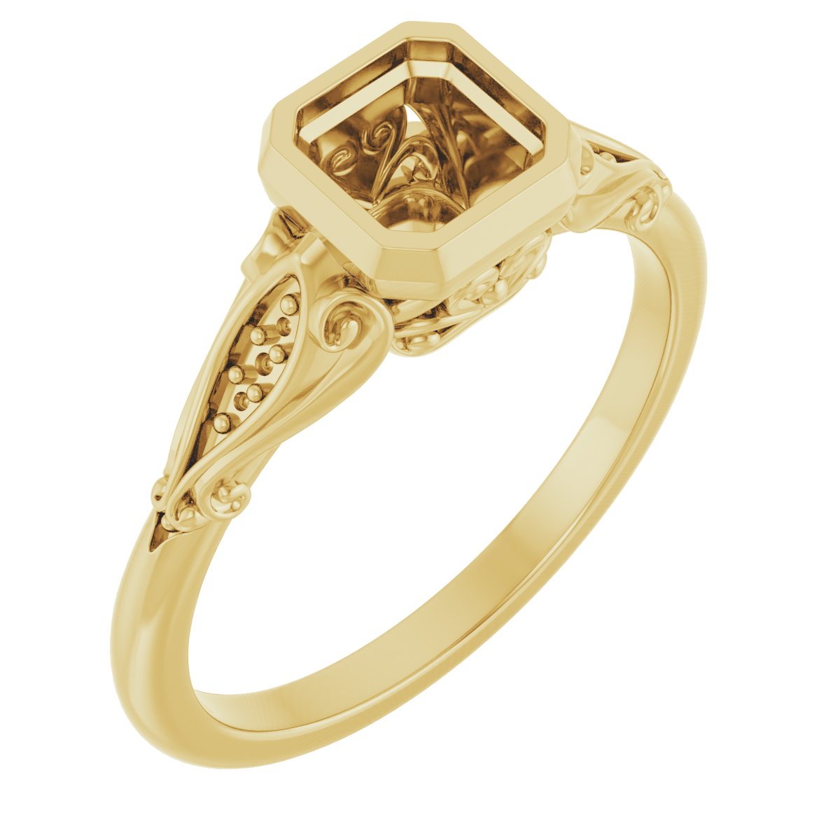Bezel-Set Accented Engagement Ring