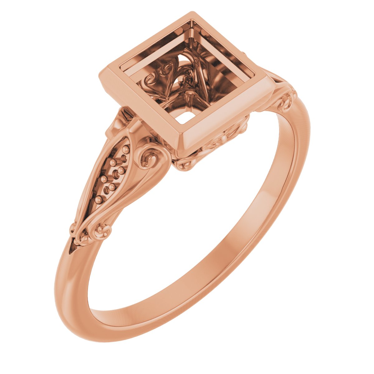 Bezel-Set Accented Engagement Ring