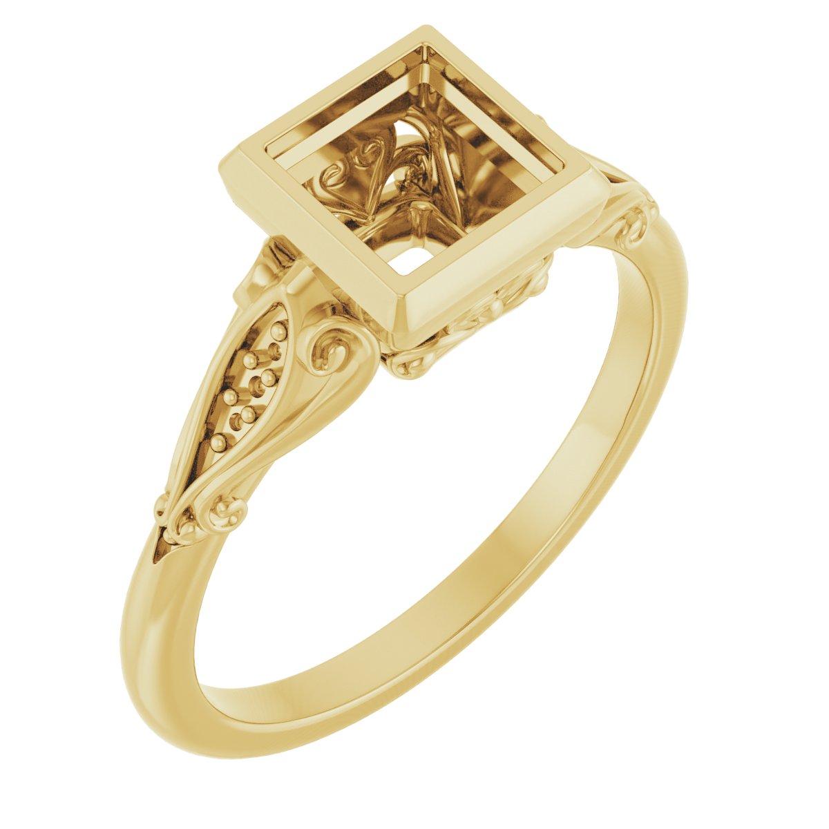 Bezel-Set Accented Engagement Ring