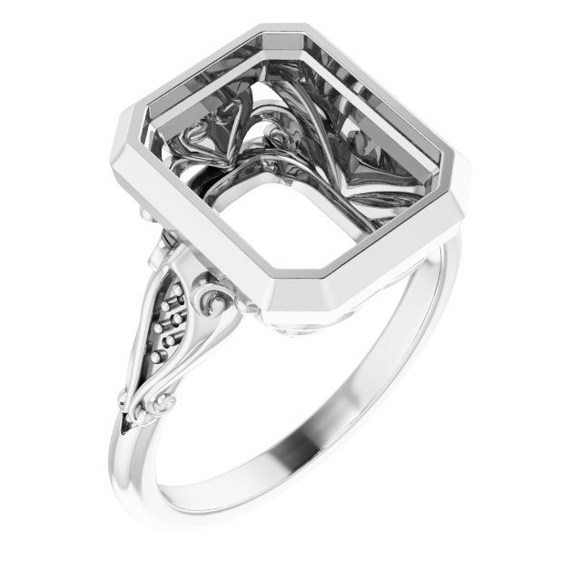 Bezel-Set Accented Engagement Ring