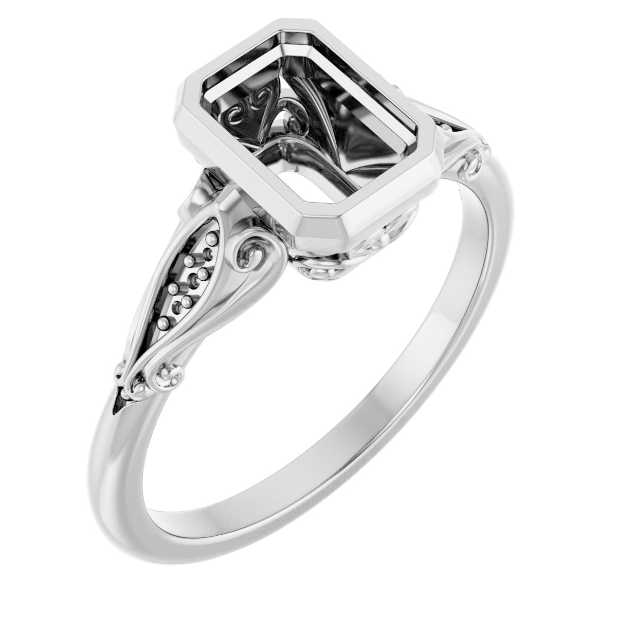 Bezel-Set Accented Engagement Ring