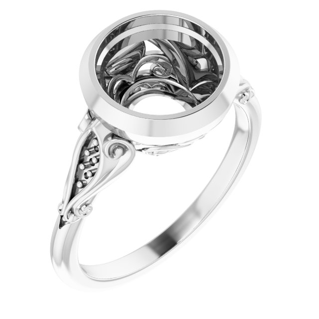 Bezel-Set Accented Engagement Ring