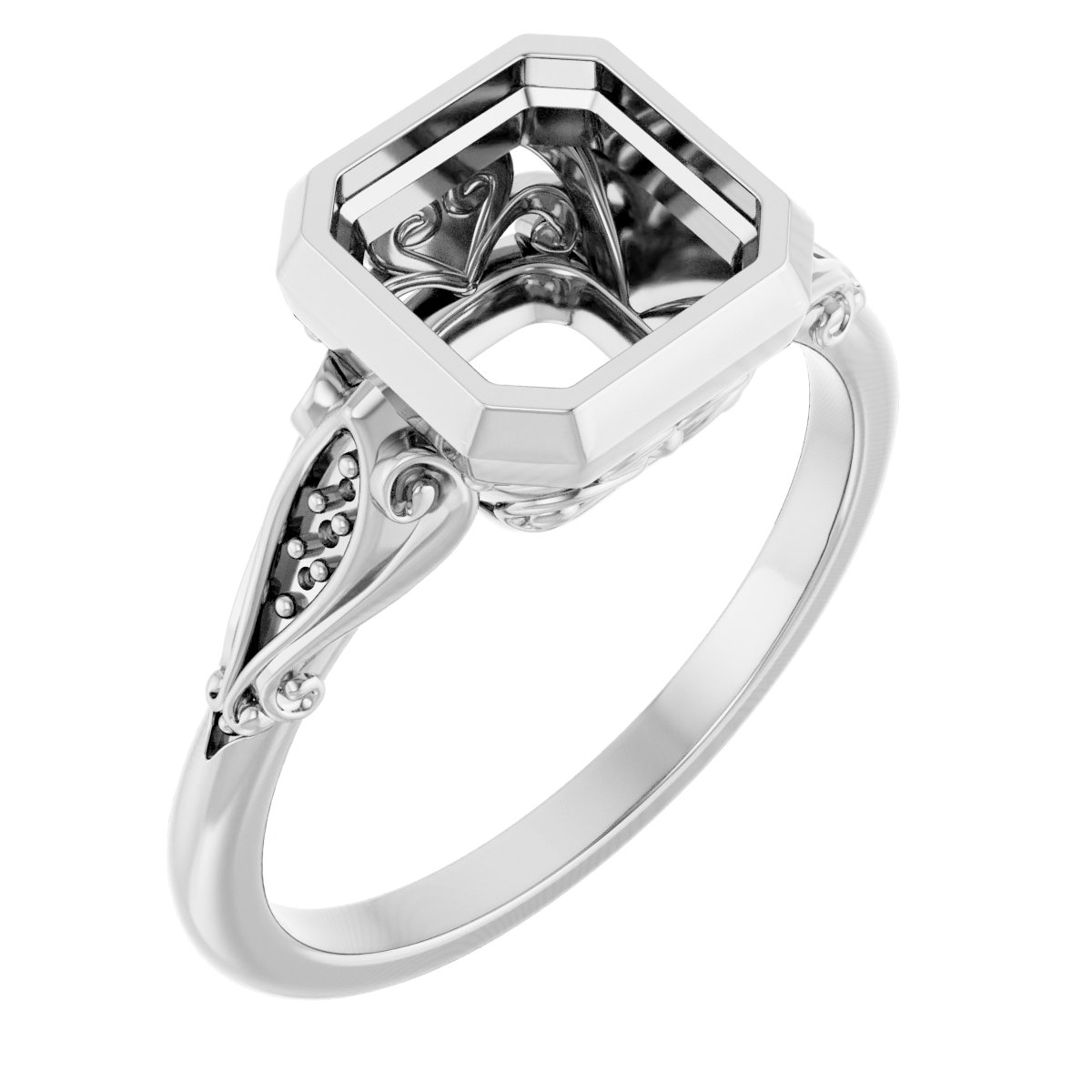 Bezel-Set Accented Engagement Ring