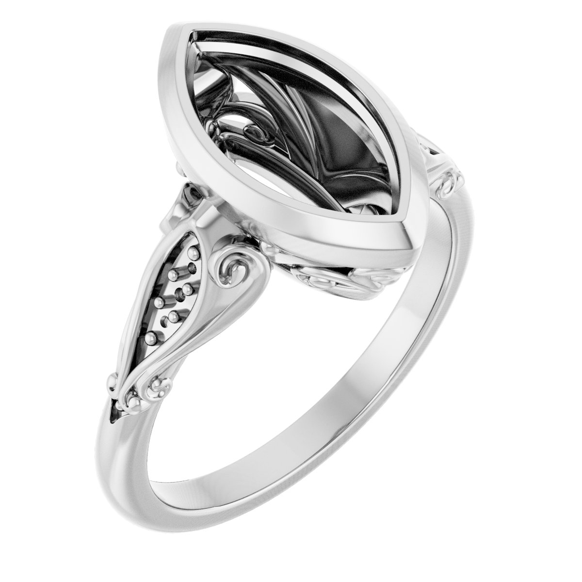 Bezel-Set Accented Engagement Ring