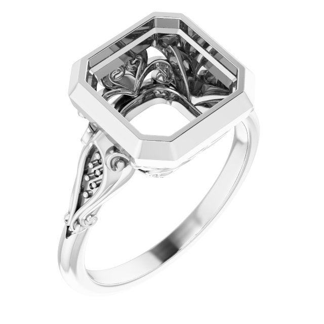 Bezel-Set Accented Engagement Ring